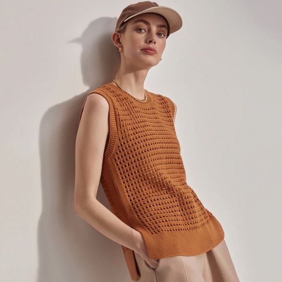 Varley Darin Longline Knit Tank in Almond - Picture 1 of 8